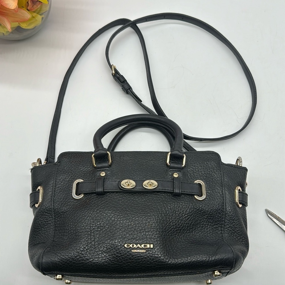 Coach Black Pebble Leather Crossbody Bag CP6950B